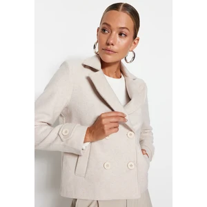 Trendyol Stone Fitted Woolen Cachet Coat