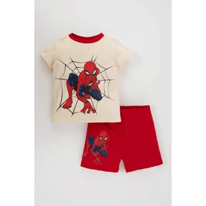 DEFACTO Baby Boy Marvel Spiderman Licensed Crew Neck Rib Pajamas 2 Packs