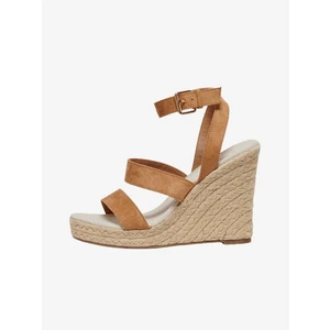 Brown wedge sandals in suede finish ONLY Amelia - Women