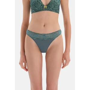 Dagi Green Lace Detail Micro Thong