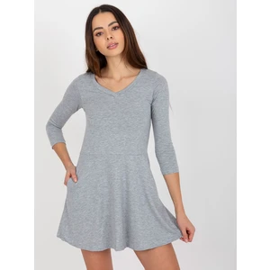 Basic Grey Flowing Minidress