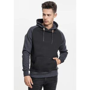 Raglan contrasting hoodie blk/cha