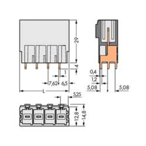 Konektor do DPS WAGO 831-3607, 56.22 mm, pólů 7, rozteč 7.62 mm, 12 ks