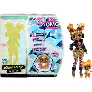 L.O.L. Surprise! OMG Winter Velká ségra Chill Missy Meow Fashion Doll Baby Cat