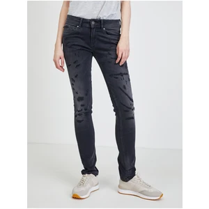 Tmavě šedé dámské slim fit džíny Pepe Jeans - Dámské