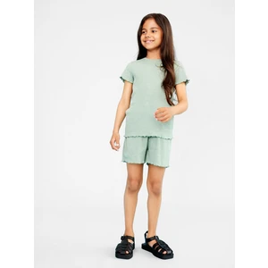 Dark Green Girls Ribbed Shorts name it Tara - unisex