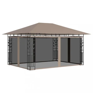 Altán s moskytiérou 4x3 m Dekorhome Šedohnědá taupe,Altán s moskytiérou 4x3 m Dekorhome Šedohnědá taupe