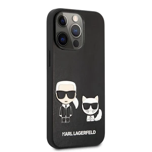 Kryt na mobil Karl Lagerfeld and Choupette Leather na Apple iPhone 13 Pro Max (KLHCP13XPCUSKCBK) čierne ochranný kryt na mobil • na iPhone 13 Pro Max