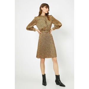 Koton Women's Brown Button Detailed Dress