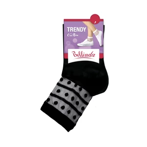 Bellinda <br />
TRENDY COTTON SOCKS - Dámske ponožky s ozdobným lemom - čierna