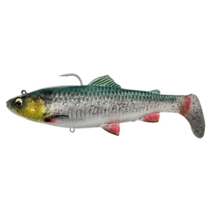 Savage gear gumová nástraha 4d rattle shad trout sinking green silver - 17 cm 80 g