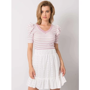 Women's white-pink striped blouse