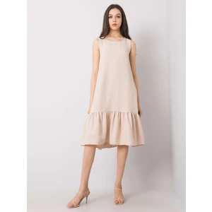 Beige dress with frill Jossie RUE PARIS