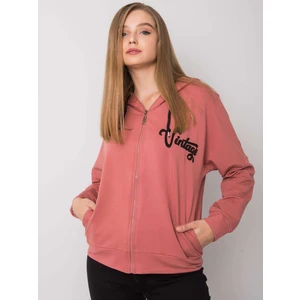 Dusty pink zip hoodie