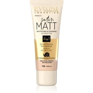 Eveline Cosmetics Satin Matt matující make-up se šnečím extraktem odstín 102 Vanilla 30 ml