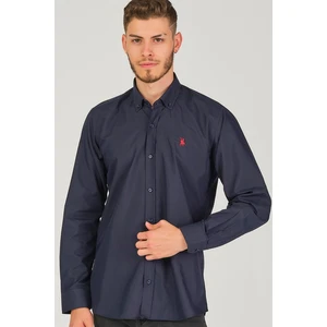 G725 DEWBERRY MEN'S SHIRT-LACİVERT