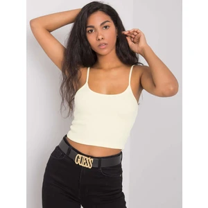 RUE PARIS Light yellow crop top