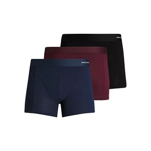 Jack & Jones Set of three men's boxers in dark blue, burgundy and black Jac - Men