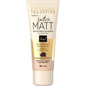 Eveline Cosmetics Satin Matt zmatňujúci make-up s extraktom zo slimáka odtieň 101 Ivory 30 ml