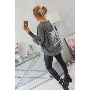 Oversized V-neck sweatshirt graphite