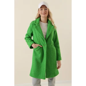 Bigdart 9082 Oversized Stamped Coat - Green