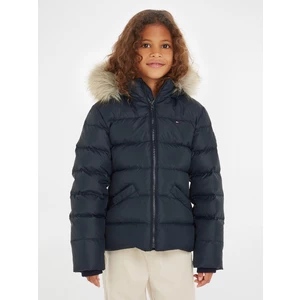 Dark blue girly quilted winter jacket Tommy Hilfiger - Girls