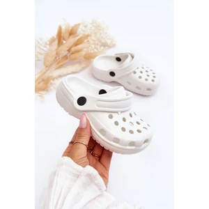 Kids Foam Crocs Slides White Percy