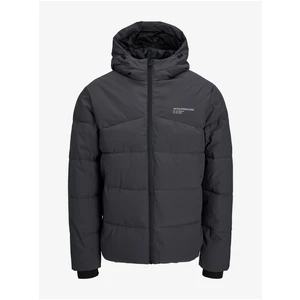 Dark Grey Men's Quilted Winter Jack & Jones Flow Jack - Men