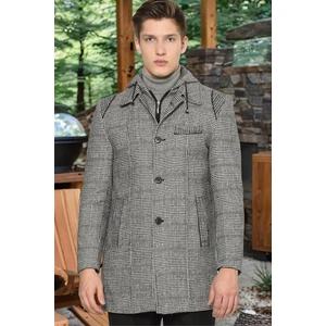 PLT8335 DEWBERRY MEN'S COAT-STRAIGHT PLAID GREY