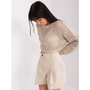 Summer sweater jano beige with openwork pattern