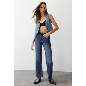 Trendyol Blue High Waist Wide Leg Jeans