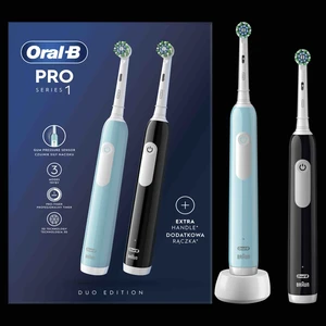 Oral B Pro Series 1 DUO elektrický zubní kartáček Blue & Black 2 ks