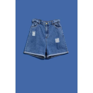 WOMEN'S SHORTS L-SH-4004 BLUE