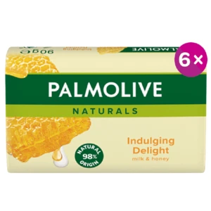 Palmolive Naturals Milk & Honey tuhé mýdlo s mlékem a medem 6x90 g