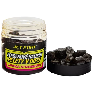 Jet fish feederové halibut pelety v dipe 12 mm 120 g-jahoda