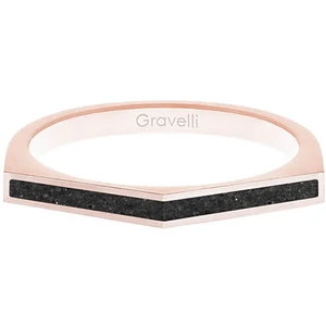 Gravelli Oceľový prsteň s betónom Two Side bronzová / antracitová GJRWRGA122 53 mm