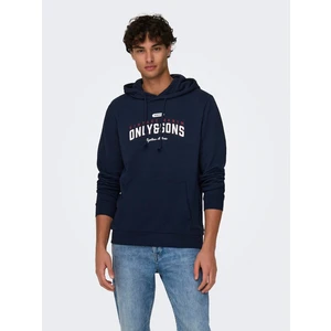 Dark Blue Men's Hoodie ONLY & SONS Lenny - Men