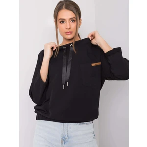 Black oversized cotton sweatshirt