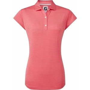 Footjoy Tonal Stripe Lisle Womens Polo Bright Coral XS