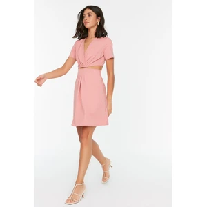 Trendyol Dried Rose Waist Detailed Dress