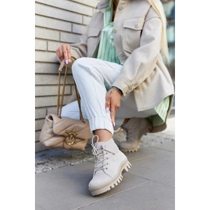 Suede Trapper Boots Tiered Light gray Dalles