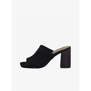 Tamaris HeelEd Black Slippers - Women