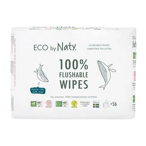 Eco by Naty Vlhčené obrúsky splachovateľné bez vône ECO - výhodné balenie 3 x 56 ks