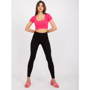 Black leggings with an elastic waistband by Albina RUE PARIS