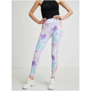 Pink-blue-white women's patterned leggings Guess Alice - Women