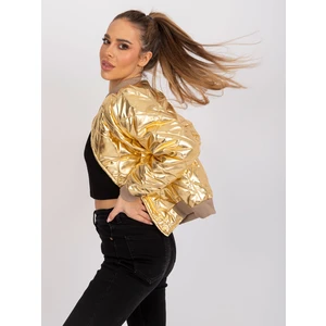 Sherise gold quilted bomber jacket