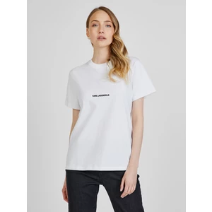 Tričko Karl Lagerfeld Unisex Logo T-Shirt - Bílá - M