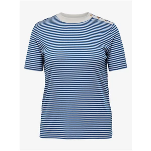 Blue Striped T-Shirt ONLY CARMAKOMA Cindie - Women