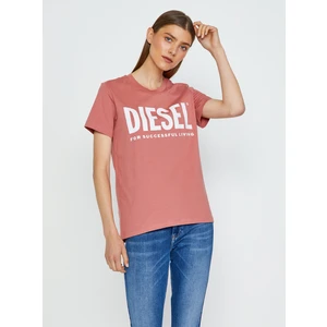 Pink Women's T-Shirt Diesel Sily-Ecologo - Women