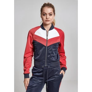 Ladies Short Raglan Track Jacket navy/fire red/white